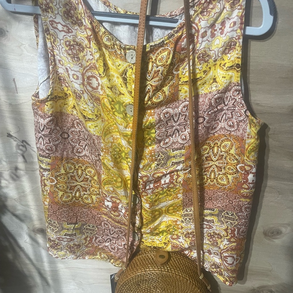 Woven Straw Bag with Tropical Lining
